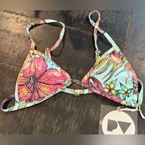 Perfect Vacation Floral Bikini Top with Adjustable Straps Size X-Small NEW
